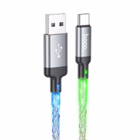 Kabelis USB A uz USB C Hoco 3A 1 m U112 pelēks