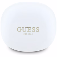 Bezvadu austiņas TWS Guess Flat Classic Logo Galvanizēts balts