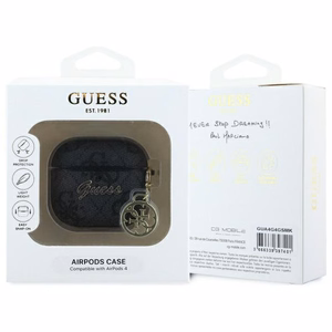 Guess GUA4G4GSMK AirPods 4 vāciņš melns 4G Charm kolekcija