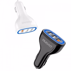 Automašīnas lādētājs Dudao R7S QC3.0 Quick Charge 18W melns (porti: 3xUSB)