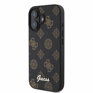 Viedtālruņa apvalks Guess Peonijas raksts MagSafe iPhone 16 Plus - melns
