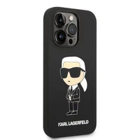 Karl Lagerfeld silikona Ikonik viedtālruņa apvalks iPhone 14 Pro - melns