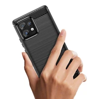 Carbon Case silikona viedtālruņa apvalks Motorola Edge 40 Pro - melns