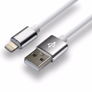 everActive CBS-1IW USB Lightning kabelis 1m - balts, silikona, ātrā uzlāde, 2,4A