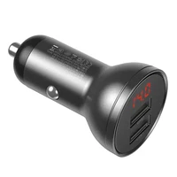 Baseus auto lādētājs ar displeju 2x USB, 4,8A, 24W (pelēks)