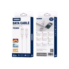 JELLICO kabelis B29 USB-C - Lightning PD 30W 1M balts