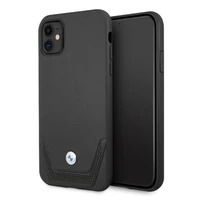 BMW ādas perforēts apvalks iPhone 11 / Xr - melns