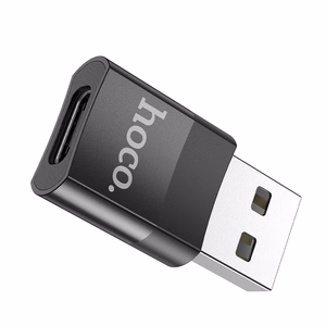 Adapteris Hoco UA17 USB-A uz Type-C melns
