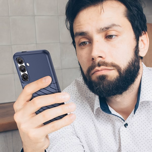 Thunder Case Samsung Galaxy S25 Silikona bruņots viedtālruņa apvalks - zils