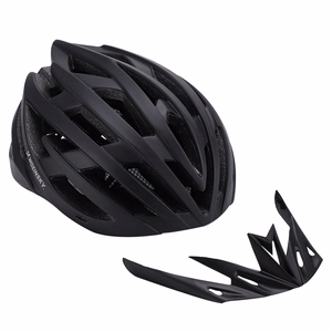 Wozinsky MTB velosipēda ķivere ar noņemamu nagu un aizmugurējo USB gaismu M - melns