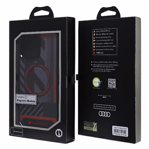 Audi IML Sport Magnētiskais viedtālruņa apvalks iPhone 15 Pro Max 6.7" melns/melns cietais apvalks AU-IMLMIP15PM-RSQ/D2-BK