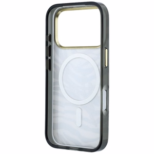 Karl Lagerfeld IML Signature Zebra Glitter MagSafe maciņš modelim iPhone 17 Pro / 18 Pro – zelta krāsā