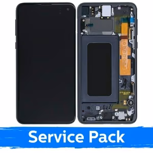 LCD ekrāns saderīgs ar Samsung G970 S10e ar rāmi / Prism Black / (Service Pack)