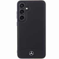 Mercedes ādas Textured & Plain magnētiskais viedtālruņa apvalks Samsung Galaxy S24+ - melns