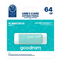 Goodram zibatmiņa 64GB USB 3.0 UME3 Care gaiši zaļš