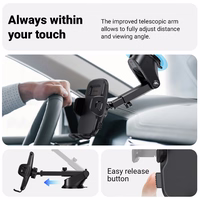 Crong Carclip Car turētājs Dashboard and Windshield - melns