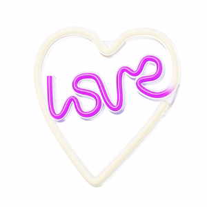 Neon LED Light LOVE HEART violets balts NNE02 Neolia