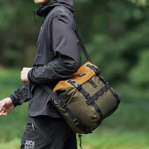Rockbros W019 velosipēda stūres soma 13.5-24L - zaļi oranža