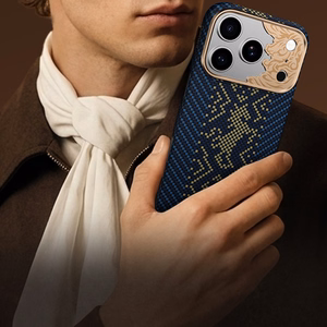 Zils Benks Magnetic Armor Air Knight kevlara vāciņš ar metāla rāmi (C.K.FL.AP.GD.C072), paredzēts iPhone 18 Pro / iPhone 17 Pro