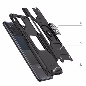 Wozinsky Ring Armor viedtālruņa apvalks ar statīvu izturīgs aizsargpārsegs Samsung Galaxy A42 5G sudraba