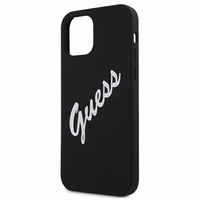Guess GUHCP12SLSVSBW iPhone 12 mini 5.4" melns un balts cietais apvalks Silikona Vintage