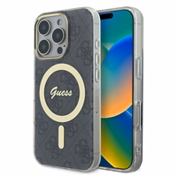 Guess IML 4G Magnētiskais viedtālruņa apvalks iPhone 16 Pro Max - melns