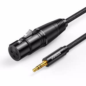 Ugreen AV182 аудиокабель 3.5мм mini jack (штекер) — XLR (гнездо) 1м — чёрный