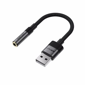 Acefast J13 USB-A uz 3.5mm mini jack adapteris - melns