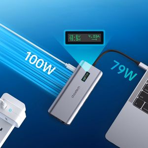 Choetech daudzfunkcionāls HUB ar displeju 12in1 USB-C uz USB-C / USB-A / HDMI / VGA / AUX / SD / TF pelēks (HUB-M26)