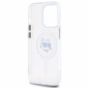 Karl Lagerfeld IML Metāla Choupette galva MagSafe apvalks iPhone 13 - balts