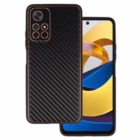 TEL PROTECT Leather Carbon viedtālruņa apvalks Xiaomi Redmi Note 11 5G/Note 11S 5G/Poco M4 Pro 5G melns