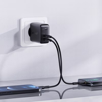 Acefast sienas lādētājs USB Type C / USB 32W, PPS, PD, QC 3.0, AFC, FCP melns (A5 melns)