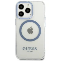 Guess GUHMP13LHTRMB iPhone 13 Pro / 13 6,1" zils/zils hard maciņš Metal Outline Magsafe