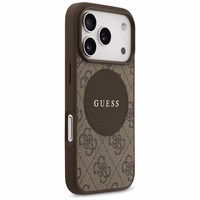 Guess 4G Circle Classic Logo Magnētiskais viedtālruņa apvalks iPhone 17 Pro - brūna