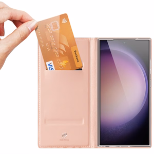 Dux Ducis Skin Pro viedtālruņa apvalks Samsung S24 Ultra ar atloku - rozā