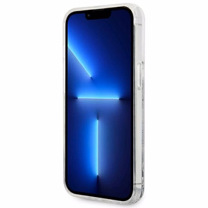 Karl Lagerfeld Liquid Glitter Big KL viedtālruņa apvalks iPhone 14 Pro - sudraba