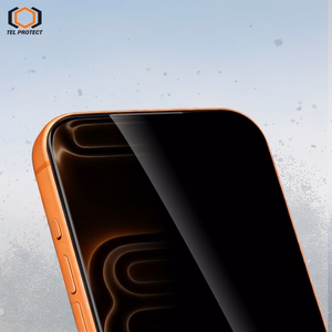 Tel Protect Dust-Free Easy Fit Privacy Full Glue 6D rūdīts stikls priekš Iphone 15 Pro melns