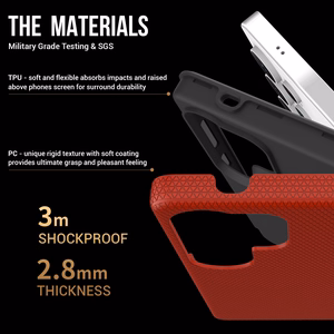 Perfekcionistu trīsstūra korpuss Samsung S908 S22 Ultra 5G sarkans