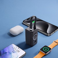 Joyroom JR-W13 5000mAh Bezvadu Portatīvais lādētājs Apple Watch + USB-C un Lightning - melns