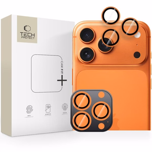 Tech-Protect Camring Fit+ kameras vāciņš, paredzēts iPhone 14 Pro / Max / 15 Pro / Max / 16 Pro / Max / 17 Pro / Max – oranžs