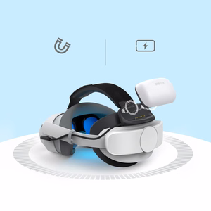 BoboVR P4U galvas siksna ar akumulatoru PICO 4 Ultra un Ultra Enterprise - balta un melna krāsa