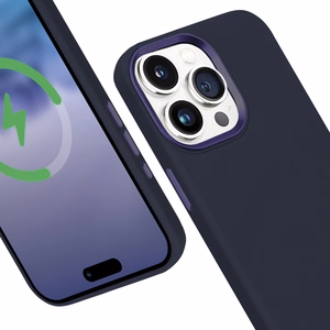 Crong Color Cover LUX Magnetic vāciņš ierīcei iPhone 15 Pro, saderīgs ar MagSafe, tumši zils