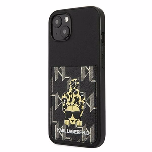 Karl Lagerfeld Karlimals Kartes viedtālruņa apvalks iPhone 13 - melns