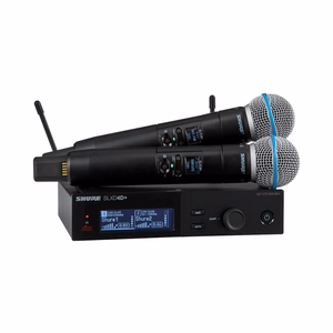 Shure SLXD24D+E/B58-G65 – dubultā digitālā bezvadu sistēma ar diviem rokas Beta 58A mikrofoniem, 470–606 MHz