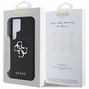 Guess Graudains Liels 4G Logotips Mazs Klasiskais Logotips viedtālruņa apvalks Samsung Galaxy S25 Ultra melna