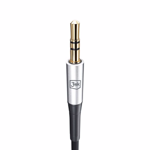 Audio kabelis 3mk USB-C uz 3,5 mm 1,0 m melns