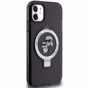 Karl Lagerfeld Ring Stand Karl&Choupette MagSafe чехол для iPhone 11 / Xr - чёрный
