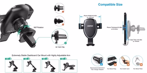 Car Phone Mount CHOETECH, with wireless charging function, 10W