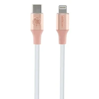 Guess Ebossed Logo USB-C / Lightning kabelis 1,5 m ar ātru uzlādi - rozā krāsā