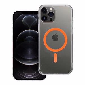 Drop Glue krāsains gredzenveida magnētiskais viedtālruņa apvalks, saderīgs ar MagSafe, paredzēts IPHONE 12 PRO MAX, oranžs